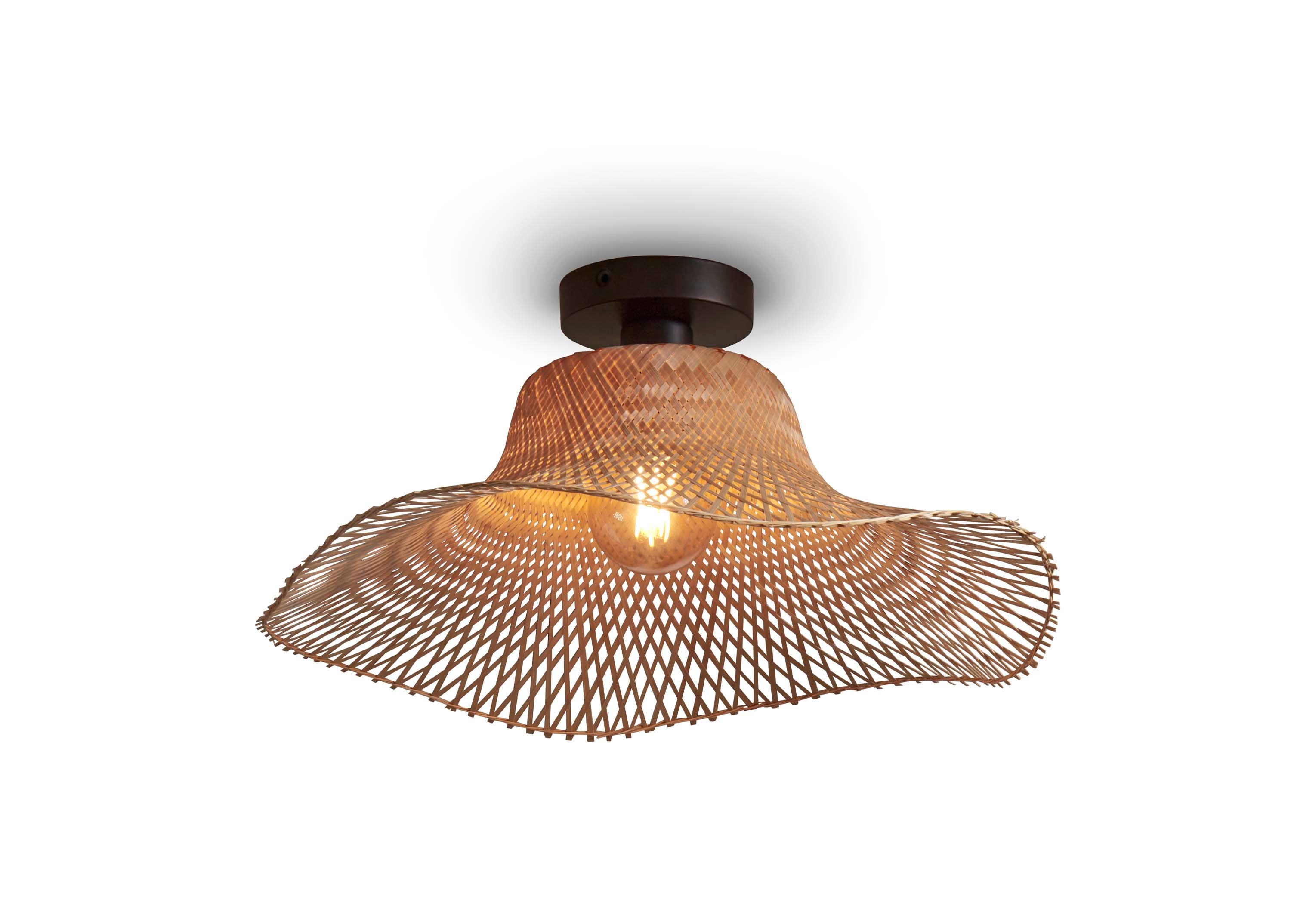 Good&Mojo Ceiling lamp Ibiza bamboo wavy dia.50xh.15cm natural. S